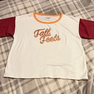 Kids Short Sleeve Fall Feels T-Shirt (Size xl 13/14)